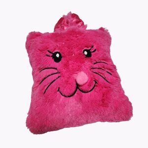 Pink Kitty Cat Face 10 inch Plush Pillow Stuffed Animal Toy Room Decor Dorm Room